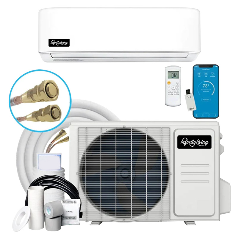 Infinity Living EZ Connect 9,000 BTU 20 SEER2 Ductless Mini Split AC and Heat Pump with Wireless-Enabled Smart Controller