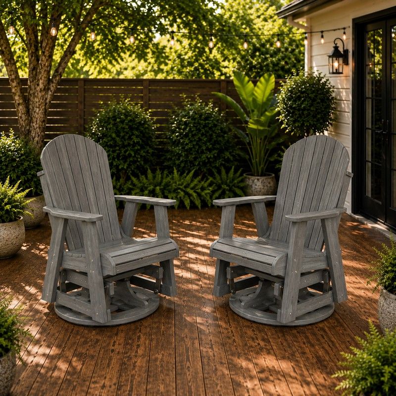 Set of 2 Driftwood Gray Woodgrain Finish