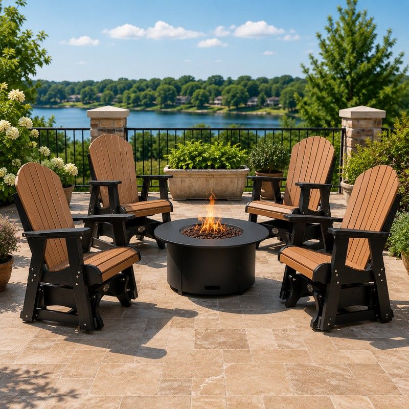 Set of 4 in Antique Mahogany & Black