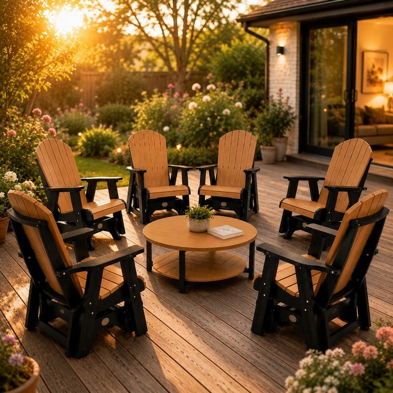 Set of 6 in Antique Mahogany & Black
